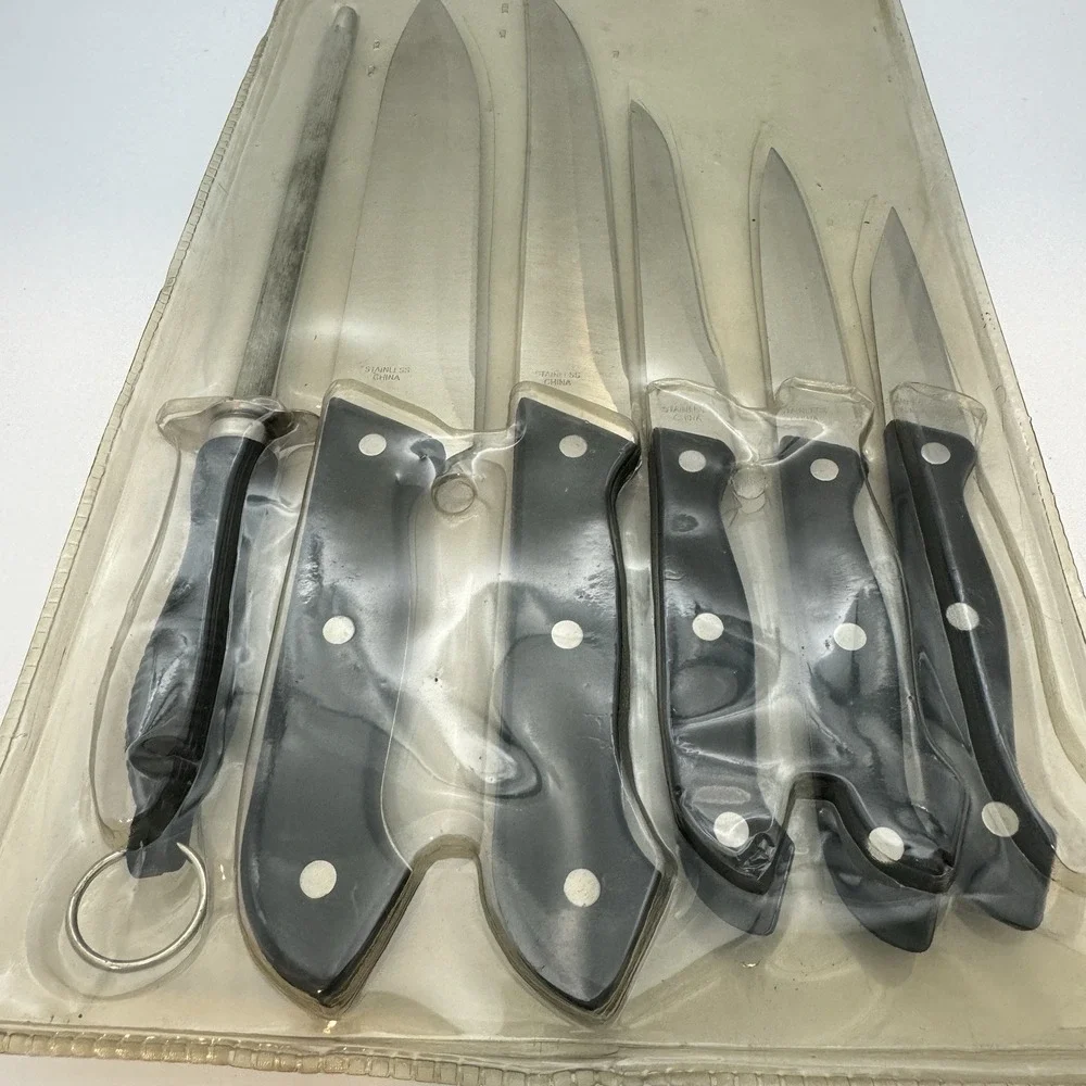 Koch Messer Stainless Rostfrei Inox 6 Pc Kitchen Knife Set w Sharpener NEW